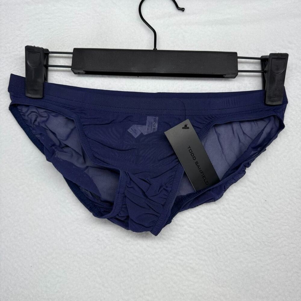 Todd Sanfield Brief underwear men's XS Blue Defiant Mesh Bikini Underwear NEW